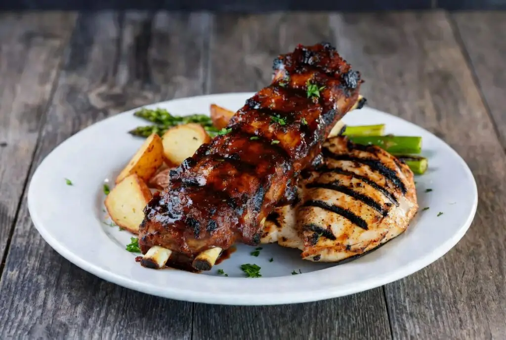 BBQ Ribs and Charbroiled Chicken Breast